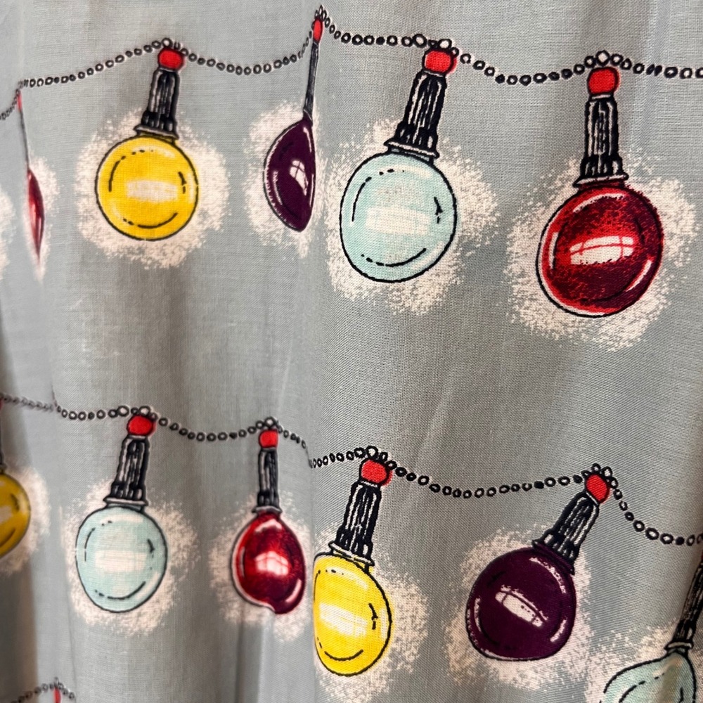 Emily‎ and Fin Lucy Dress with Holiday String of Lights Print Party Retro Small - Picture 4 of 13
